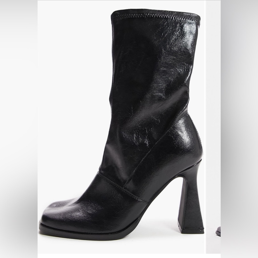 Topshop Wide Fit Hattie Platform Sock Boots